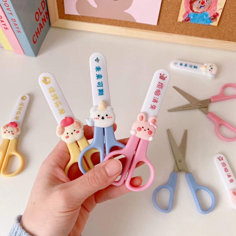 Kéo Cắt Giấy Thủ Công Có Nắp Đậy An Toàn