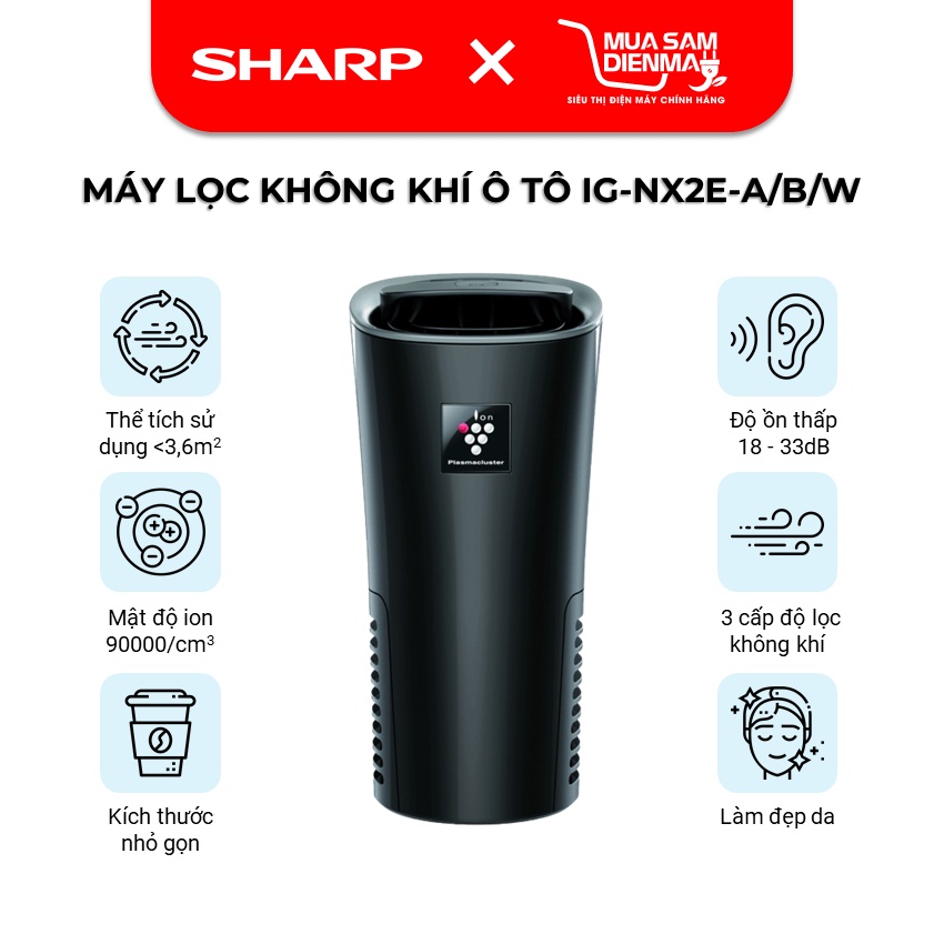 Máy lọc không khí khử mùi ô tô Sharp IG-NX2E-A IG-NX2E-B -- Chính hãng --