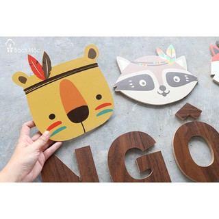 BỘ 4 ĐẦU THÚ DECOR HỌA TIẾT BOHO
