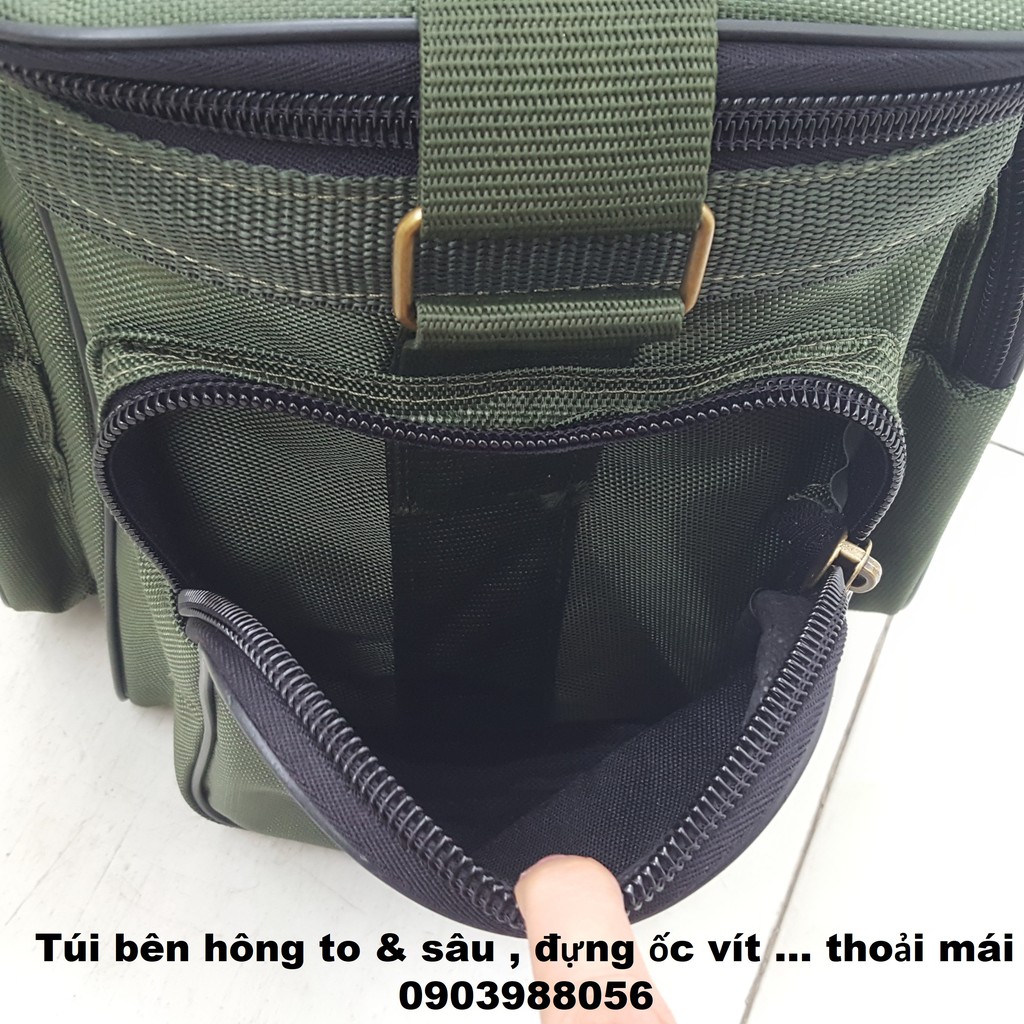 Túi đựng đồ nghề hộp vuông DKIN hoặc PNASNIC có ngăn dắt đồ nghề phía trong khóa đồng