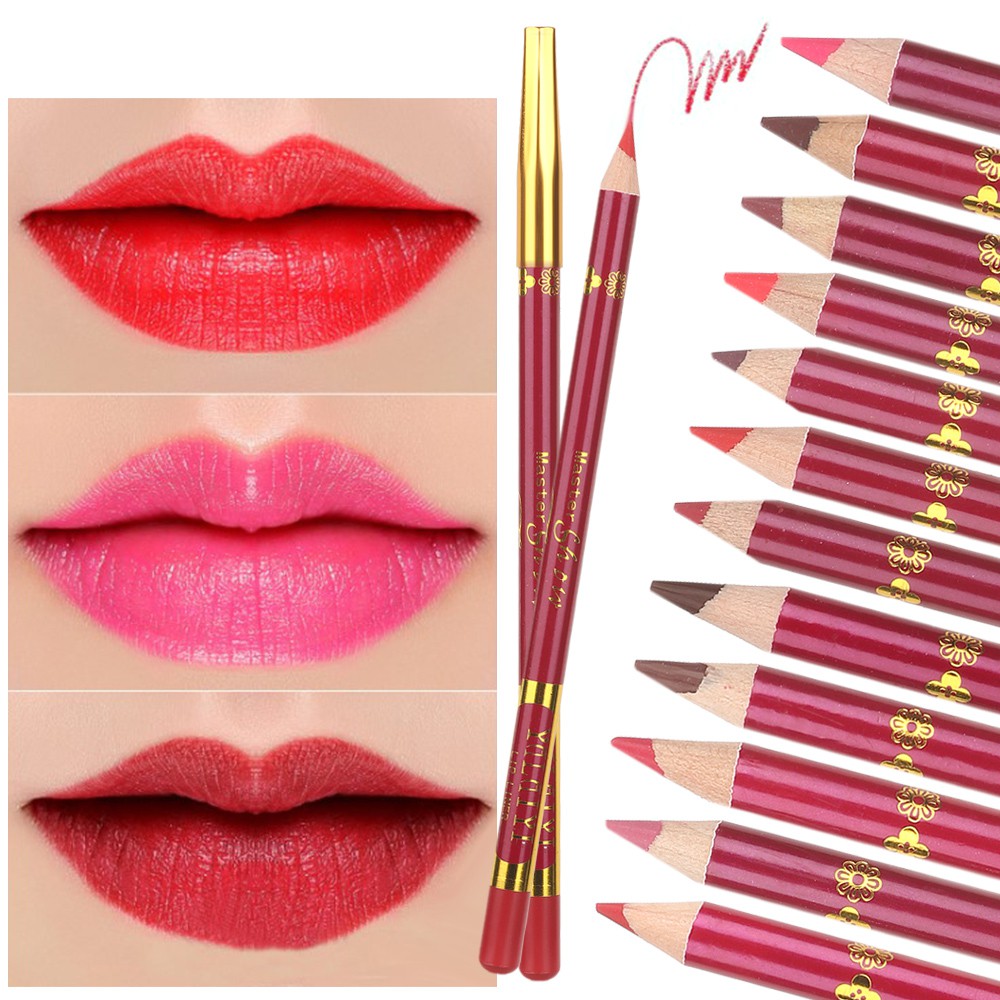 PATH New Lipstick Matte Outline Lip Shape Makeup 12 Colors Waterproof Long Lasting Fashion Lip liner