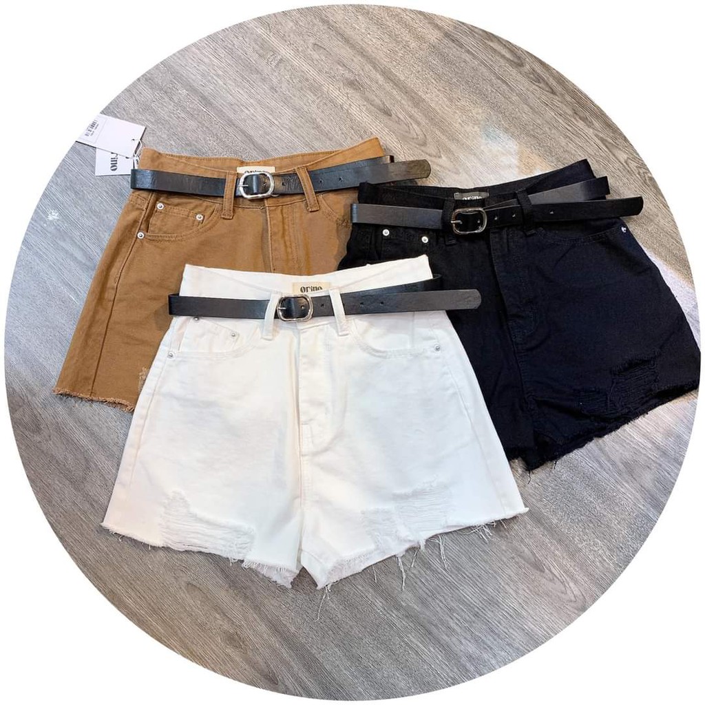 Quần sooc Orino rách kèm đai 2m/sml