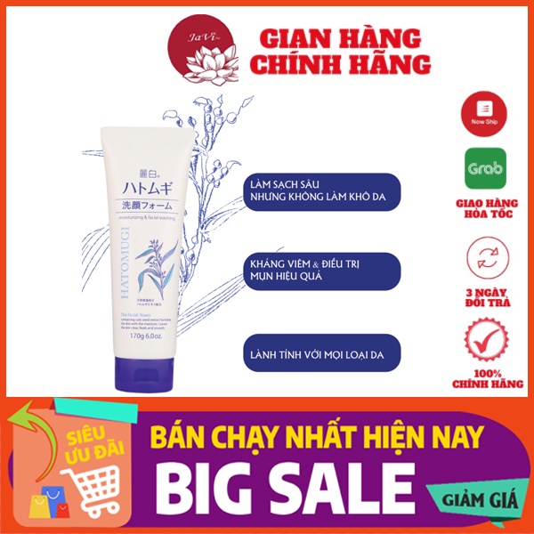 [170gram] Sữa Rửa Mặt Hatomugi Naturie Hạt Ý Dĩ 170g Nhật Bản