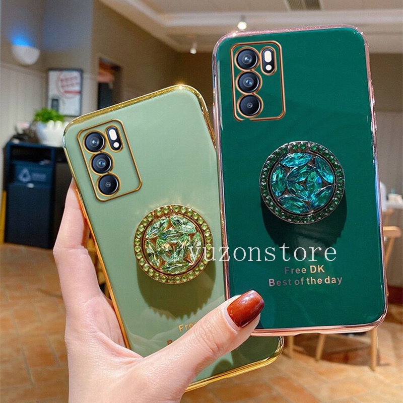 Ốp Điện Thoại Mềm Đính Đá Có Giá Đỡ Cho OPPO Reno6 Reno6 Z 5G Reno6 Pro 5G 2021 OPPO Reno6 5G