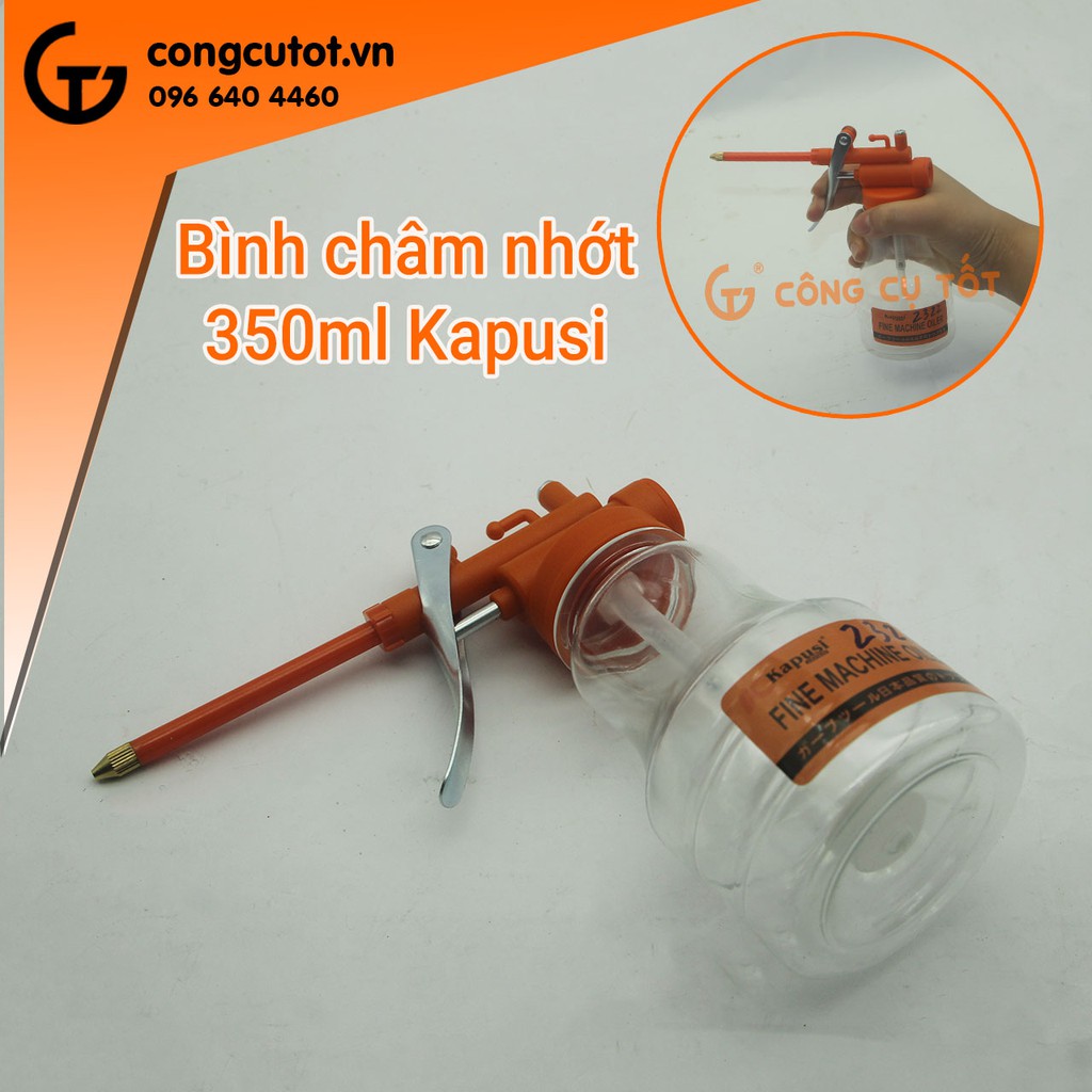 Bình châm dầu nhớt nhựa trong 350ml Kapusi K-8992