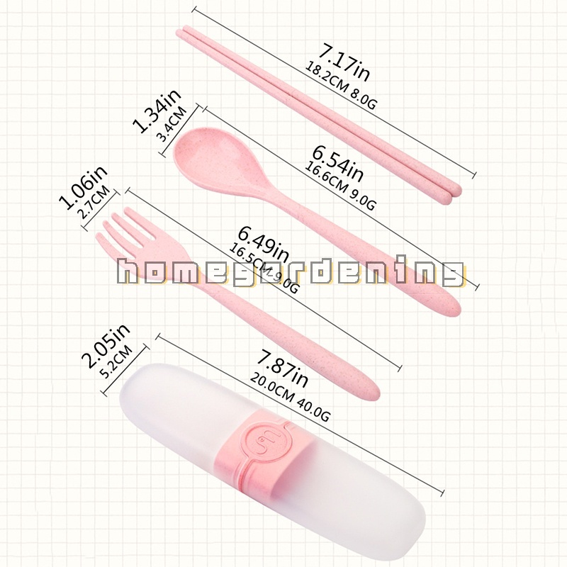 Bộ 3 Món Muỗng Nĩa Đũa Tiện Lợi Đi Du Lịch