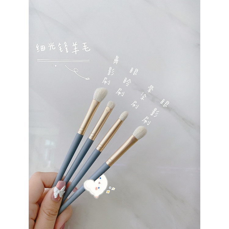 Bộ Cọ Trang Điểm Cá Nhân Nhập Xịn 10 Cây Kèm Bao Da Xanh Pastel Đậm Đủ Chức Năng