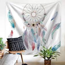 [Tặng kèm đèn nháy và móc treo] Tranh trang trí tường hình dreamcatcher cực dễ thương, decor phòng phong cách hiện đại