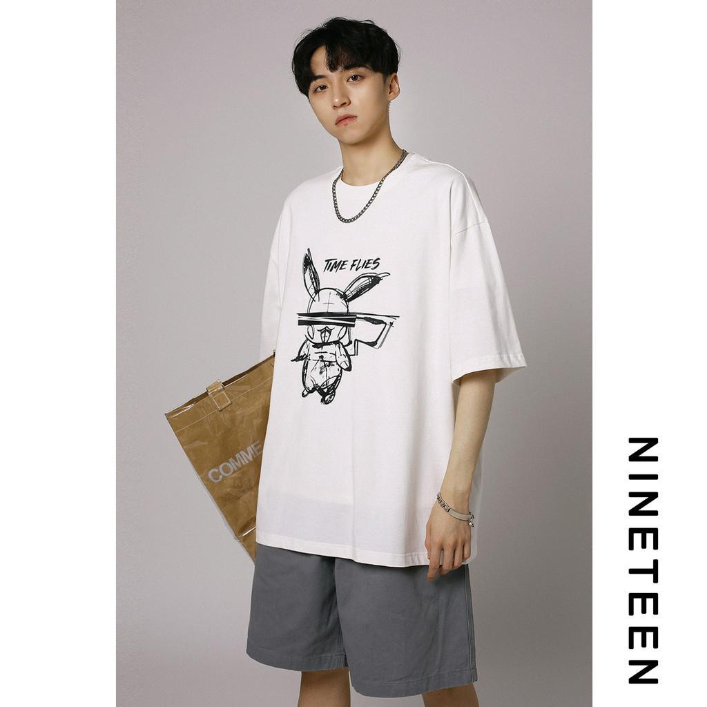 Áo thun tay ngắn dáng rộng phong cách thể thao 4 màu tùy chọn size s - 8xl