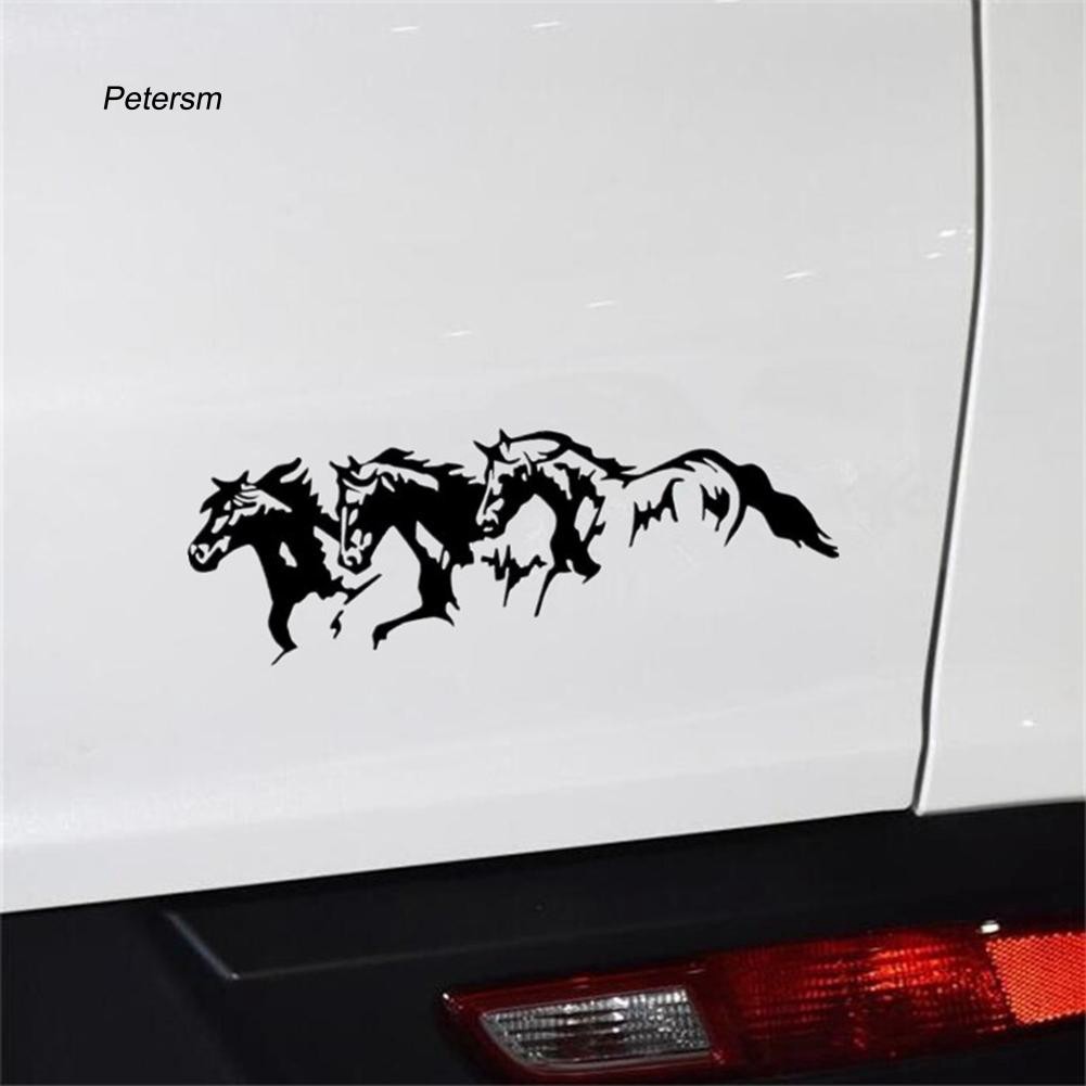 Decal dán trang trí hình chú ngựa trên xe hơi ptsm _ Running horses chống thấm nước