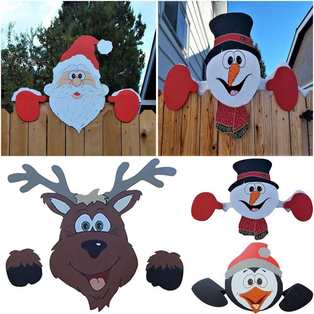 Hàng Rào Họa Tiết Ông Già Noel / Người Tuyết Dùng Trang Trí Giáng Sinh DIY