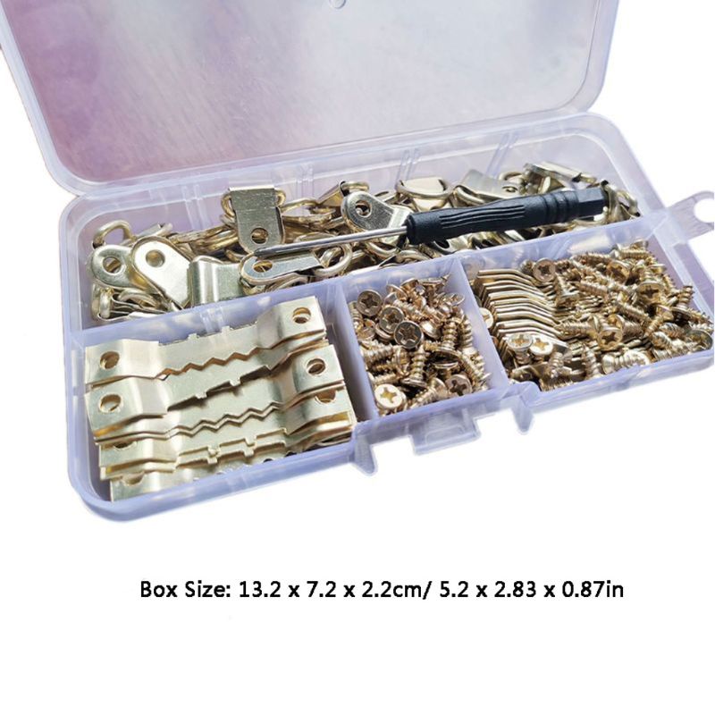 Bộ 200 Móc Treo Khung Ảnh / Tranh Sơn Dầu Hình Chiếc Răng Cưa Chữ D