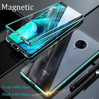 ⭐Mới⭐Ốp Điện Thoại Kính Cường Lực Hai Mặt Từ Tính Cho VIVO Nex 3 VIVO IQOO Pro 5G Y3 Y17 Z5 Y7S