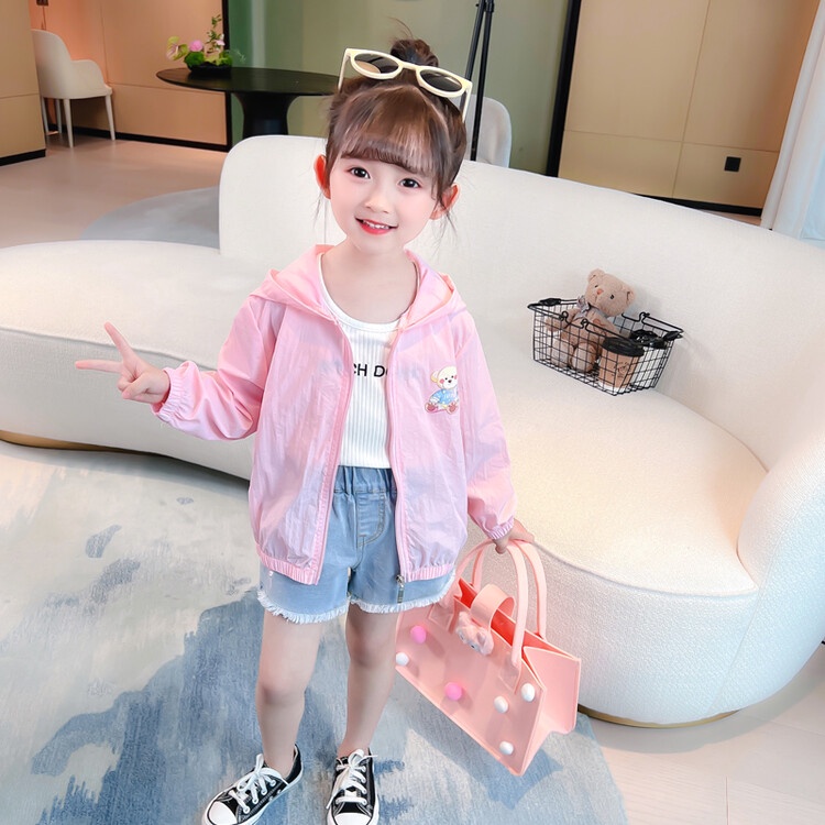 Áo Khoác Chống Nắng Có Mũ Trùm In Hoạt Hình Dễ Thương Cho Bé Gái Từ 12 Tháng 18 Tháng 2 3 4 5 6 7 8 Tuổi
