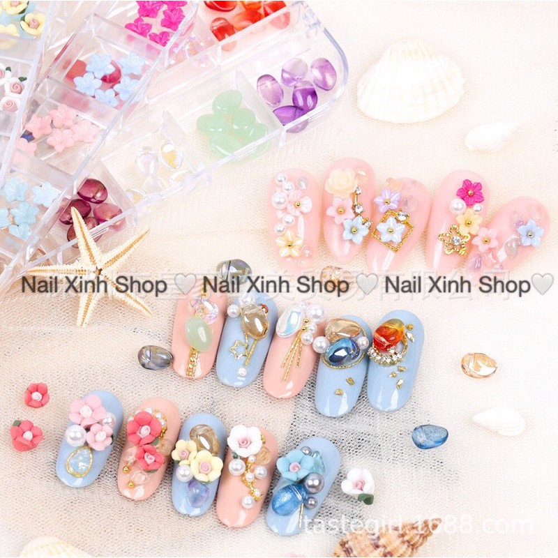 Khay phụ kiện trang trí móng ( hộp 12 ô)
