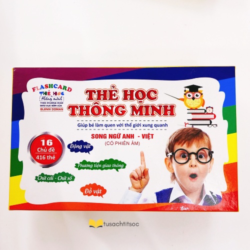 Flashcard Bộ Thẻ Học Thông Minh loại nhỏ Flashcard song ngữ tiếng Anh loại chuẩn Glenn Doman cho bé từ 0-6 tuổi 7*10cm