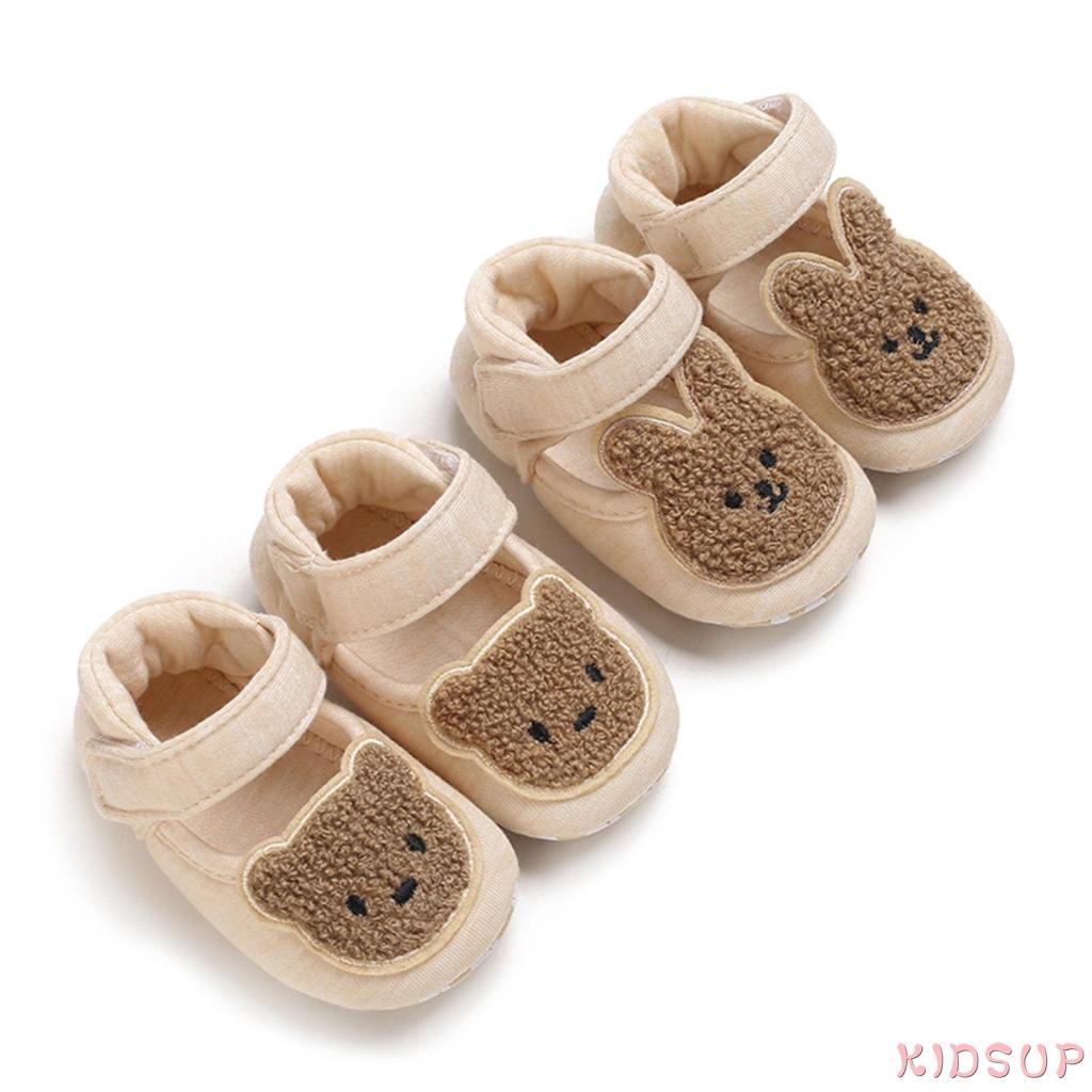 Giày Búp Bê Hình Gấu/Thỏ/Gấu/Thỏ Hoạt Hình Thoáng Khí Chống Trượt Dành Cho Bé 0-12 Tháng Tuổi