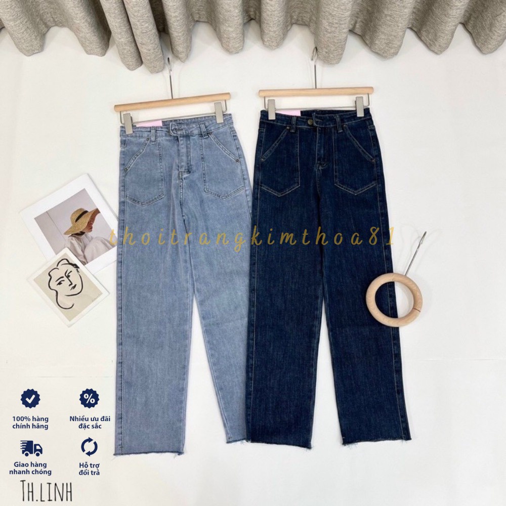 Quần jeans ống đứng cạp cao tôn dáng | WebRaoVat - webraovat.net.vn