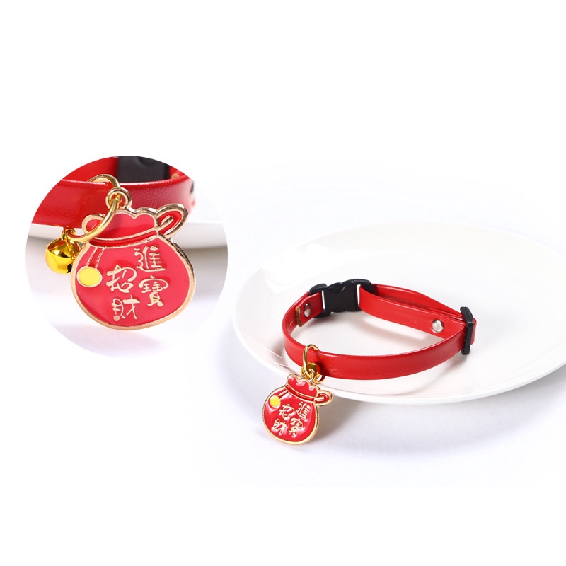 Vòng Đeo Cổ Hình Mèo Thần Tài Hũ Vàng - Phụ Kiện Thời Trang Thú Cưng #MintPet