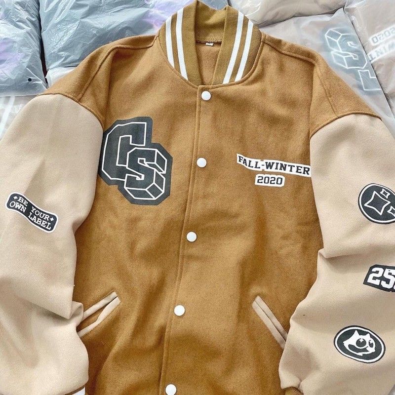 Áo Khoác Nỉ Bóng Chày- Áo Bomber Candles Jacket Nỉ In Hình
