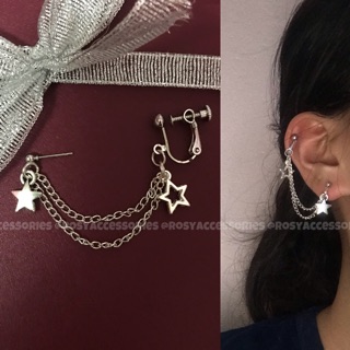 ROSY - KHUYÊN TAI VÀNH SAO DÁNG KẸP (KHÔNG CẦN BẤM LỖ Ở VÀNH TRÊN - ẢNH THẬT SHOP CHỤP!!!!!)