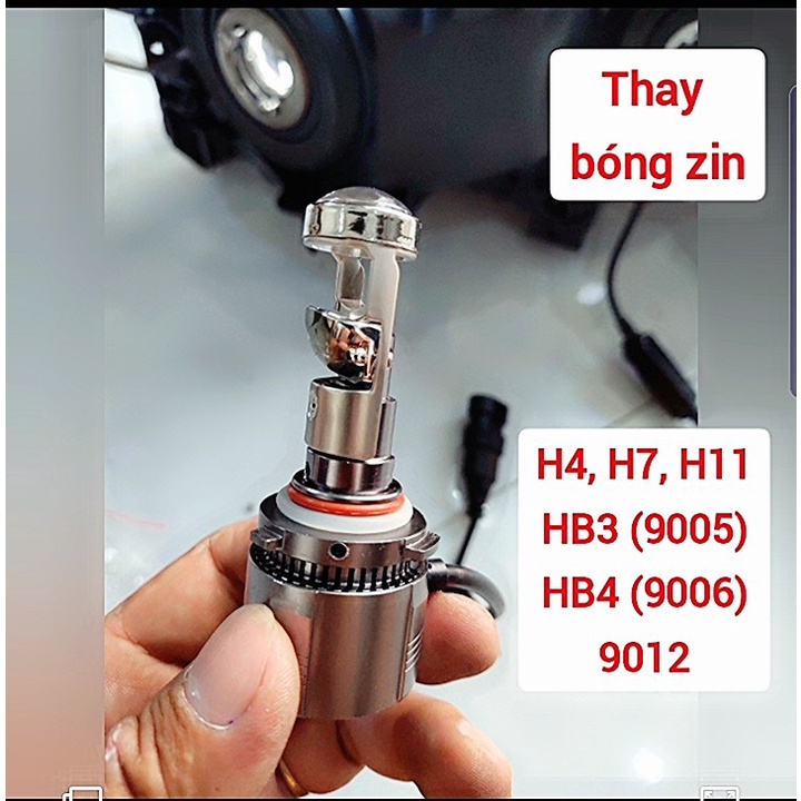 (Video thực tế) 1 cặp Đèn bi led Mini 38W - đủ màu thay cho bóng đèn zin đủ chân: H4, H7, H11, HB3 9005, HB4 9006, 9012