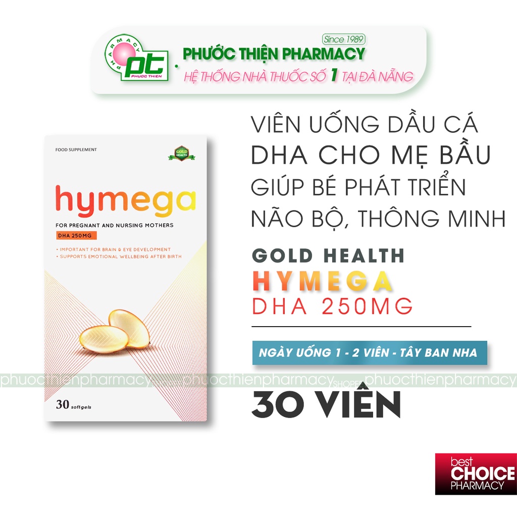 Viên uống bổ sung DHA cho phụ nữ mang thai Aplicaps Hymega hộp 30 viên - Viên DHA cho bà bầu
