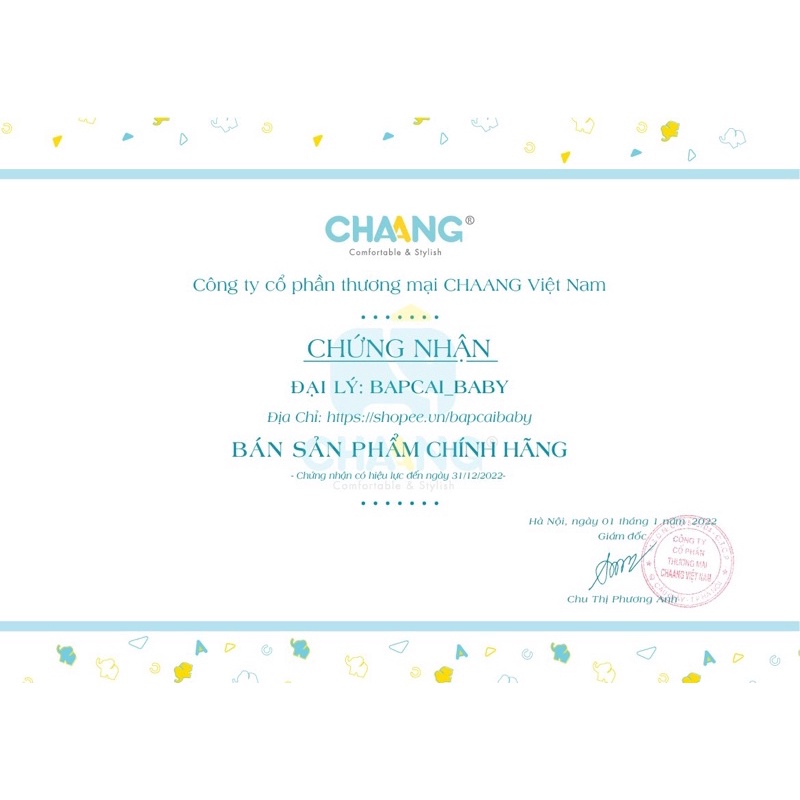 Bộ cộc cài vai Chaang mềm mát cho bé trai bé gái 6 tháng đến 5 tuổi