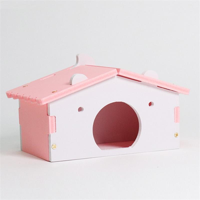 Nhà ngủ gấu mái ngói cho hamster. Nhà ngủ gỗ ép cho hamster