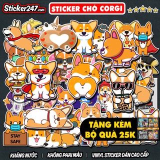 Mua Sticker Corgi chống nước 𝑭𝒓𝒆𝒆𝒔𝒉𝒊𝒑 sticker hình dán laptop  điện thoại  đàn guitar  dán mũ bảo hiểm  vali - Sticker247