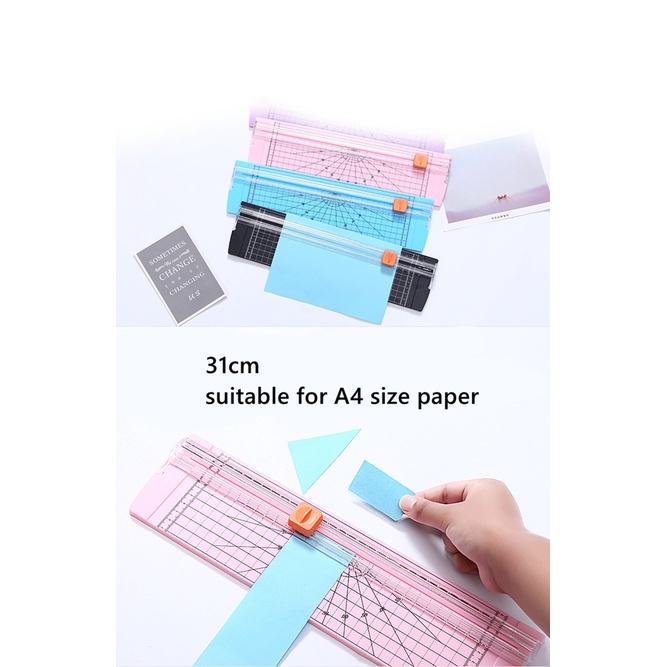 Dụng cụ cắt giấy A4 kèm 5 lưỡi dao cắt DIY tiện dụng
