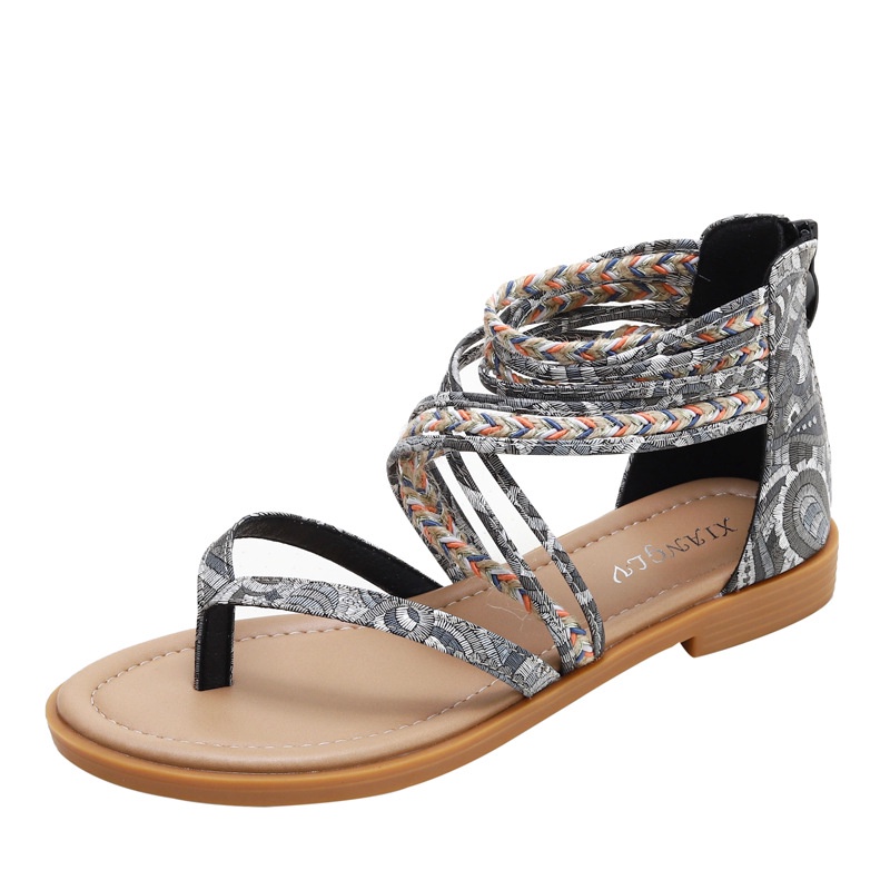 [Chính hãng XiangLV - Sẵn 36-40] Giày sandal chiến binh boho dây thổ cẩm siêu phẩm cao cấp nội địa Trung FULLBOX - N22