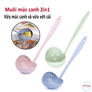 Muôi Muỗng Thìa Múc Canh Lúa Mạch Có Lỗ 2 trong 1