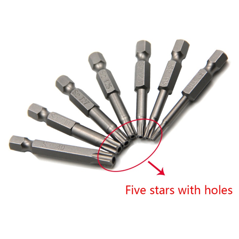 Bộ Tua Vít Nam Châm Torx 5 Điểm S2 Bằng Thép Chống Gỉ