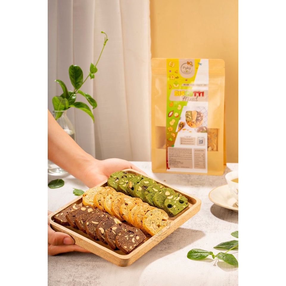 Bánh hạt dinh dưỡng Biscotti nguyên cám ăn kiêng, giảm cân nhiều vị 250g - ăn vặt cô nương béo