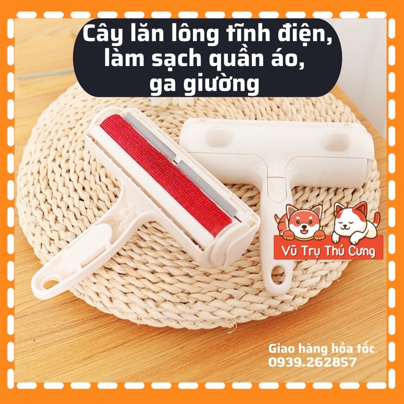 Cây lăn lông tĩnh điện, lăn bụi quần áo, ga giường, mẫu tai mèo trắng