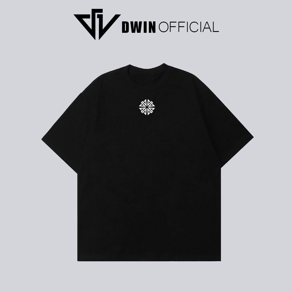 Áo thun unisex DWIN SIGNATURE logo thời trang basic tee phông trơn nam nữ tay lỡ oversize form rộng