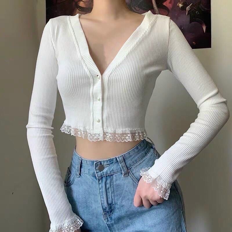 ÁO TAY DÀI PHỐI REN