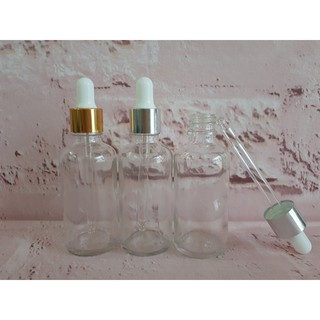 Chai Tinh Dầu 50ml Nắp Bóp Giọt Thủy Tinh Khoen Vàng Hoặc Bạc Thân Nhiều Màu Siêu Xinh