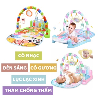 Thảm đàn Piano Hình Con Hươu, Thảm nhạc cho bé sơ sinh có nhạc đồ chơi, kệ chữ A cao cấp