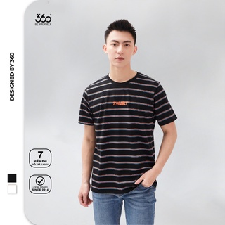 Áo thun kẻ ngang ngắn tay thương hiệu 360 BOUTIQUE, chất vải cao cấp 2 màu basic - APKTK316
