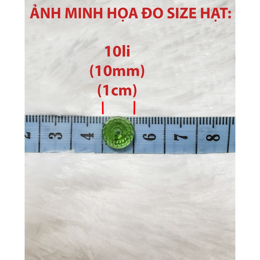 Hạt đá pha lê tròn giác size 8mm 10mm cườm xỏ vòng lắc tay lấp lánh