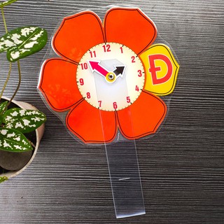 [Đồ dùng dạy học] Hoa trắc nghiệm 6 cánh - có Đồng hồ