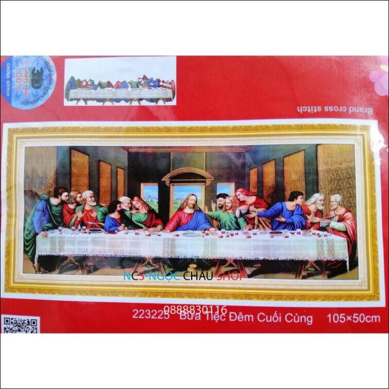 Tranh thêu chữ thập Chúa Bữa Tiệc Ly 223225 (105x50) chưa thêu