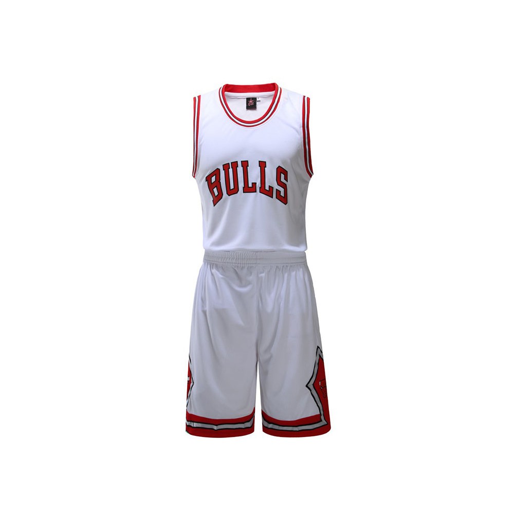 Bộ quần áo bóng rổ NBA Chicago Bulls trơn không số hàng đẹp nam nữ vải mè thoáng mát thấm mồ hôi tốt