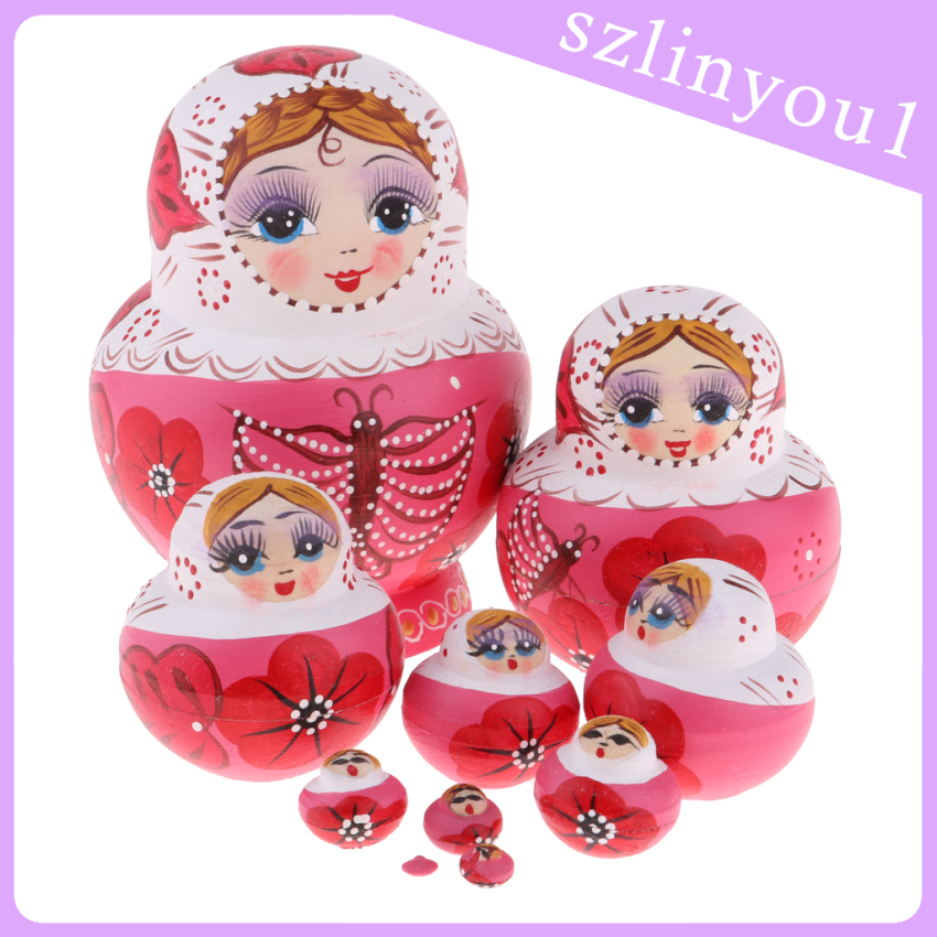 Bộ 10 Búp Bê Nga Matryoshka Bằng Gỗ