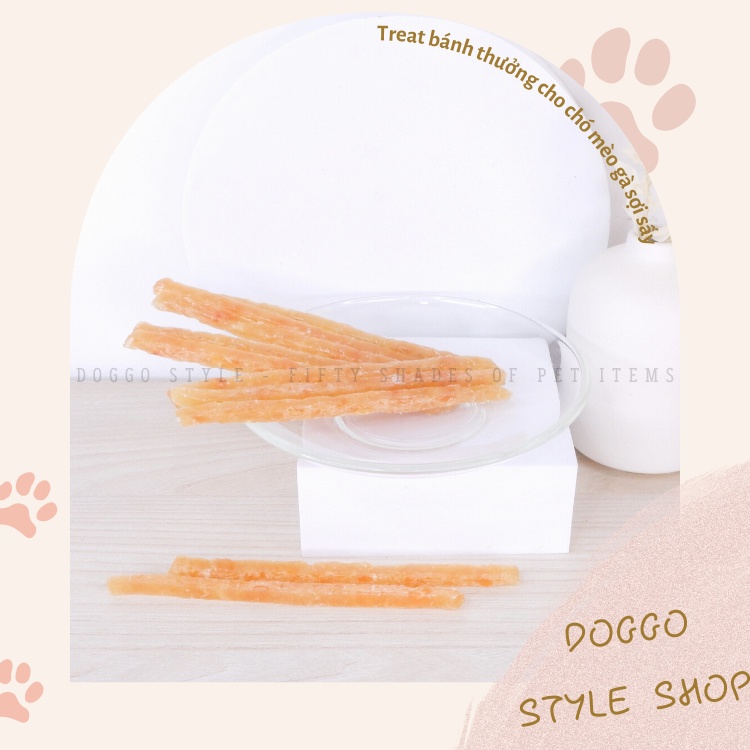 Gà Sợi Sấy Khô DOGGOSTYLE Cho Chó Mèo Gói 50G Bổ Sung Canxi Làm Sạch Răng Thức Ăn Treat Bánh Thưởng Cho Thú Cưng