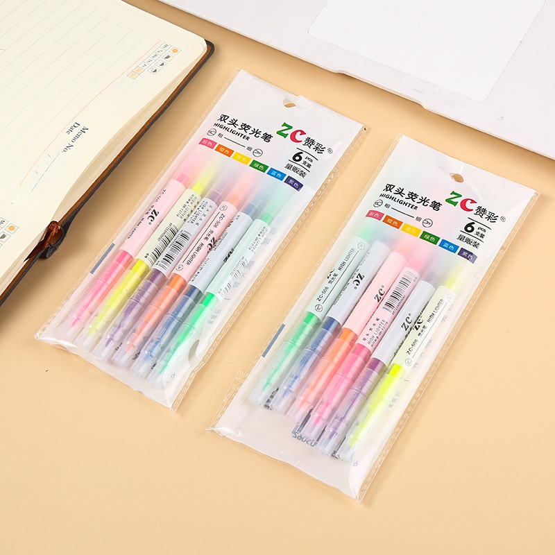 Set 6 bút highlight dạ quang Qianja