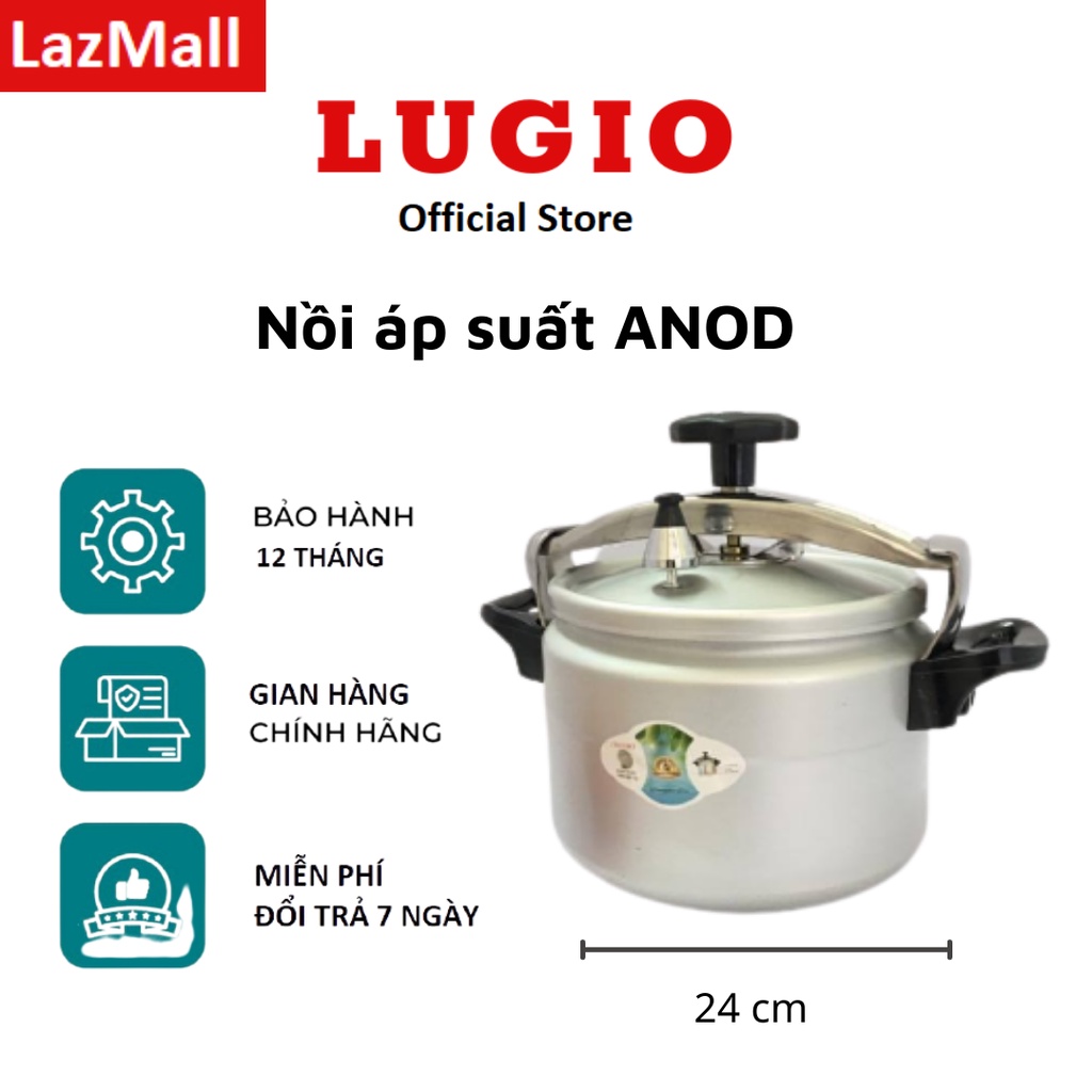 Nồi áp suất ANOD đun bếp từ LUGIO LG-AD22/24 size 22, 24cm