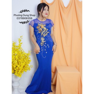Đầm Dạ Hội Body Đuôi Cá Kết Đá Chất Thun Trung Niên